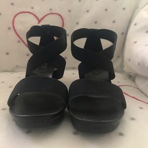 Ralph Lauren Renee Black Platform Heels